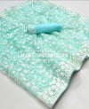 Aqua blue saree actual product