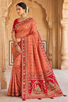 Coral saree model