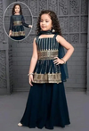 Blue peplum sharara