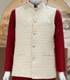Marroon Kurta vest set
