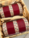 Maroon Bridal Chooda with Wide Decorative Centre Kada