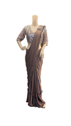 Brown Readymade Saree