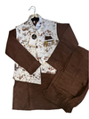Brown kurta vest set