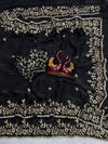 Black Floral Border Saree