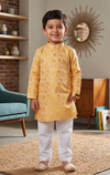 Boys yellow floral kurta