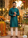 Men's Festive Silk Kurta Rama