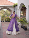 Purple Bandhani Mirror Work Garba Lehenga Set - Image 2