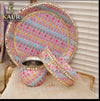 Pastel Multicolour Embroidered Karwa Chauth Thali Set