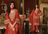 Rust Orange Dastur embroidered straight kameez