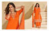 Orange embroidered palazzo suit — Kaur Ethnic Collection