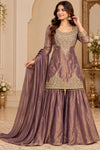 Mauve Embroidered Palazzo Set