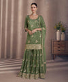 Olive Green Embroidered Palazzo Set