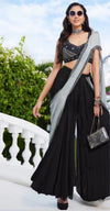 Black plazo Saree
