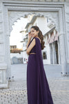 Purple skirt Saree