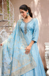 Blue Silk Anarkali