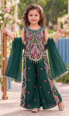 Kids Embroidered plazo too set