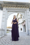 Purple skirt Saree