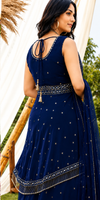 Blue mirrorlehenga kameez