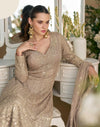 Gold A-line kameez