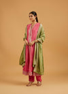 Pink Silk slit Anarkali