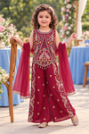 Kids Embroidered plazo too set