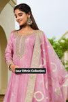 Pink Silk Anarkali