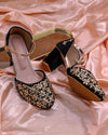 Black handwork heels
