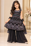 Black embroidered sharara