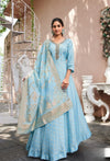 Blue Silk Anarkali