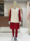 Marroon Kurta vest set