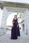 Purple skirt Saree