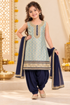 Girls banarasi salwar kameez blue