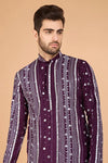 Embroidered mirror kurta