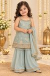 Baby girl silk sharara mint