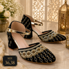 Black handwork heels