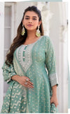 Green Silk Anarkali