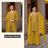 Embroidered slit kurti sharara