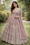 Lakhnavi work gown dress