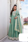 Green Silk Anarkali