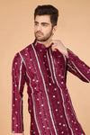 Embroidered mirror kurta