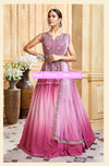 Ombre pink Lehenga Kameez