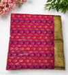 Hot Pink Diamond Floral Embroidered Rumala Sahib with Gold Border