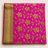 Magenta Floral Sequin Rumala Sahib with Gold Border