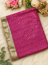 Magenta Wavy Sequin Rumala Sahib with Gold Border