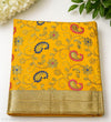 Mustard Yellow Paisley Floral Embroidered Rumala Sahib with Gold Border