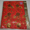 Orange Peacock Floral Sequin Rumala Sahib with Gold Border