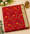Red Floral Embroidered Rumala Sahib with Gold Border