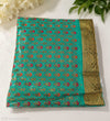 Turquoise Diamond Floral Embroidered Rumala Sahib with Gold Border