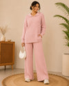 Blush Pink Knitted Winter Co-ord Set