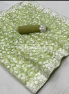 Olive green saree actual product